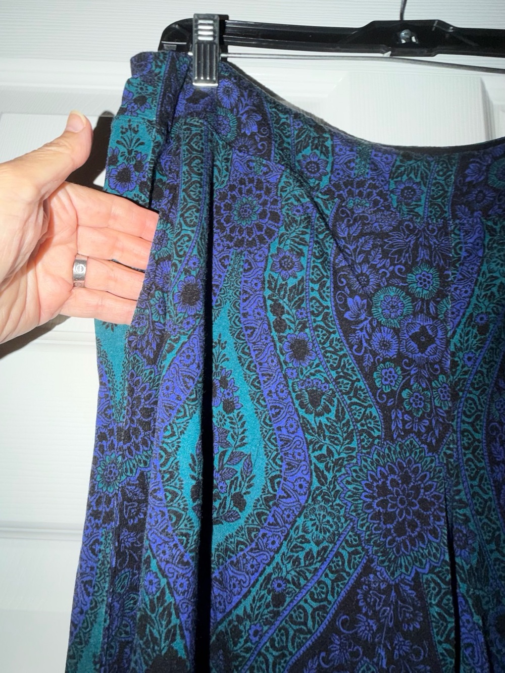 Soma Pajama Lounge Set Large Teal Blue Paisley Tunic Pants - Picture 8 of 10